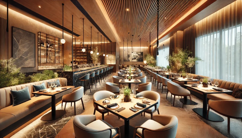 Restaurant family setting area with wonderful arrangement.