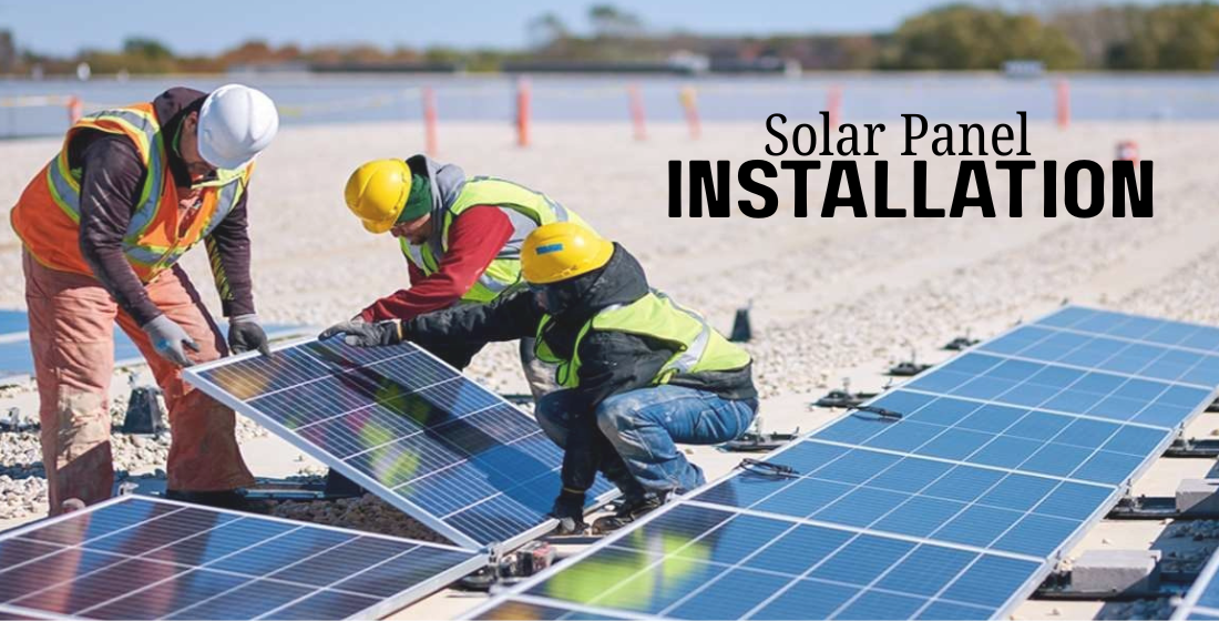 solar panel installation setup